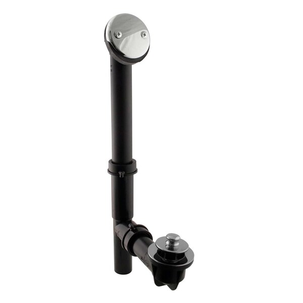 Westbrass Black 1-1/2" Tubular Pull & Drain Bath Waste in Polished Chrome 597144-26 - main